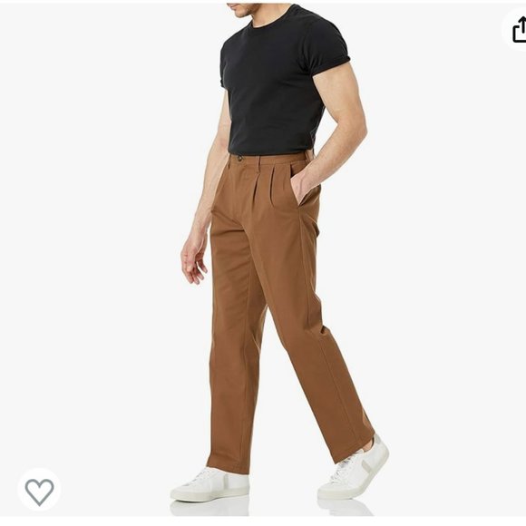 Amazon Essentials Men's Classic-Fit Wrinkle-Resistant Pleated Chino Pant 38Wx32L - Picture 10 of 11